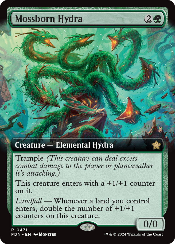 Mossborn Hydra (Extended Art) [Foundations] | Empire Gaming NC