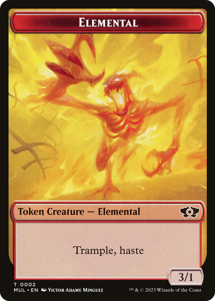 Elemental (02) // Teferi's Talent Emblem Double-Sided Token [March of the Machine Commander Tokens] | Empire Gaming NC