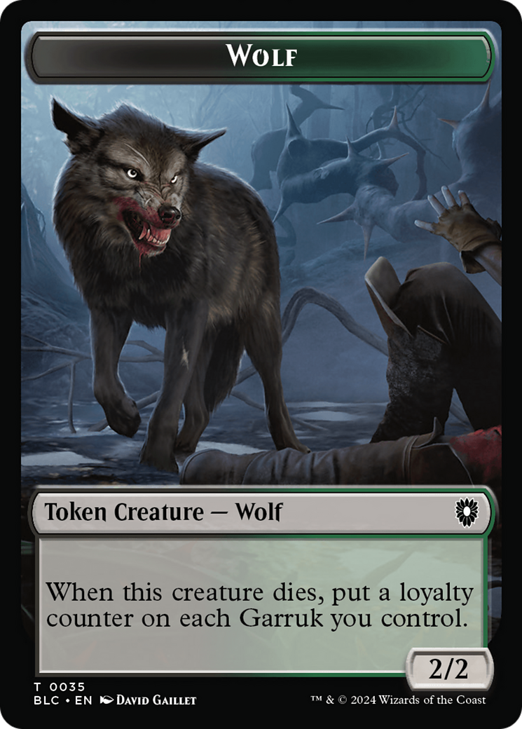 Human Soldier // Wolf (035) Double-Sided Token [Bloomburrow Commander Tokens] | Empire Gaming NC