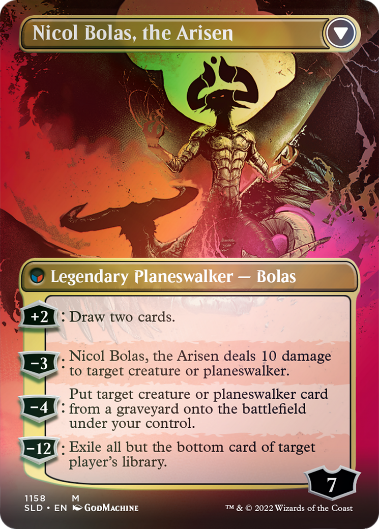 Nicol Bolas, the Ravager // Nicol Bolas, the Arisen (Display Commander) (Borderless) [Secret Lair: From Cute to Brute] | Empire Gaming NC