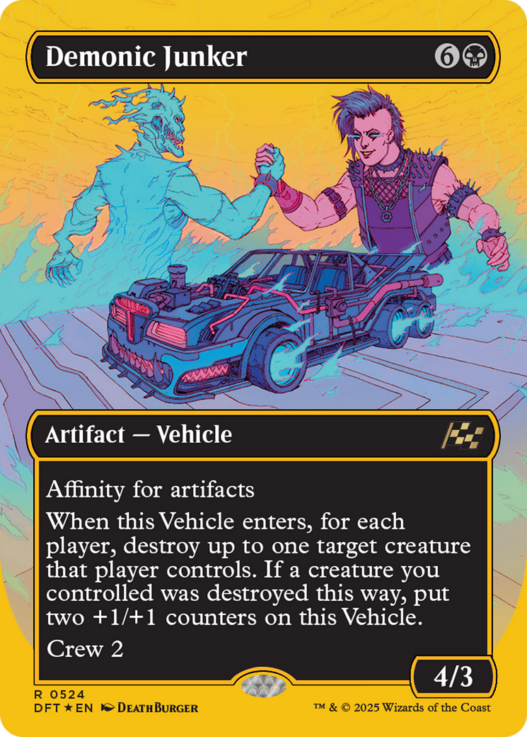 Demonic Junker (Borderless) (First-Place Foil) [Aetherdrift] | Empire Gaming NC