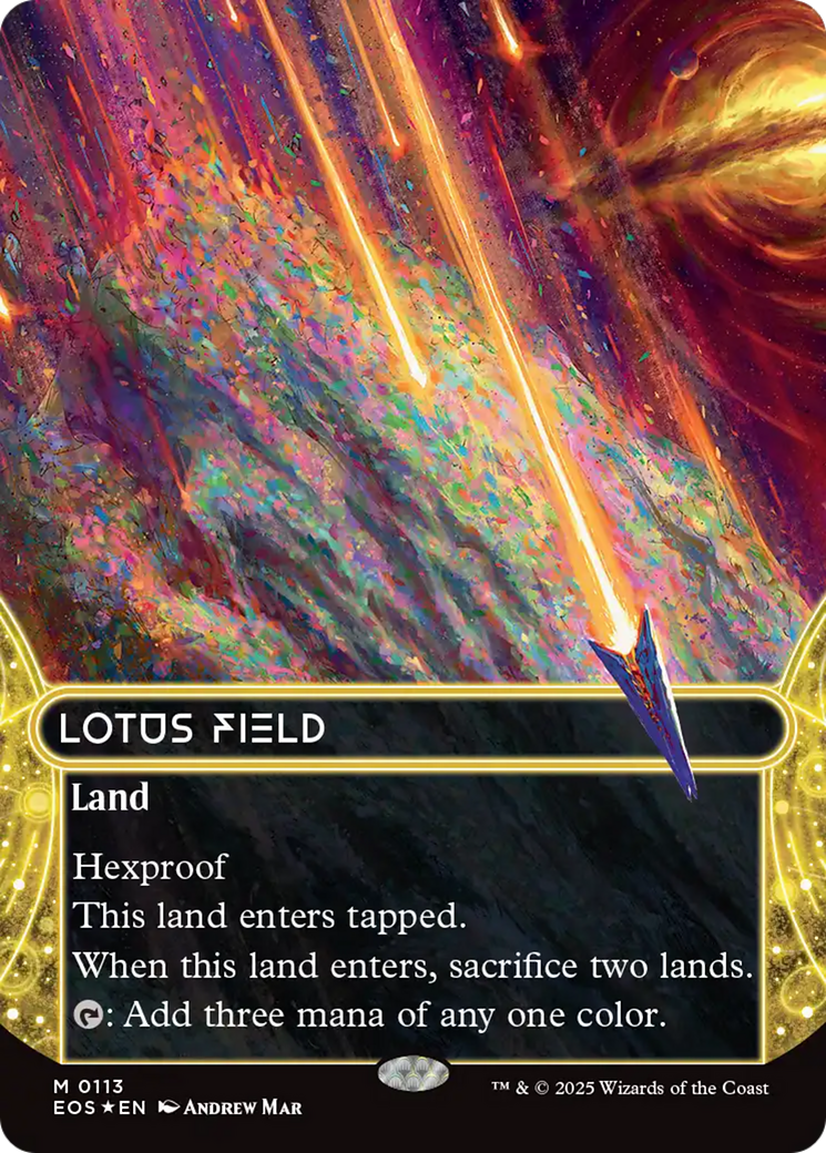 Lotus Field (0113) (Borderless) (Galaxy Foil) [Edge of Eternities: Stellar Sights] | Empire Gaming NC