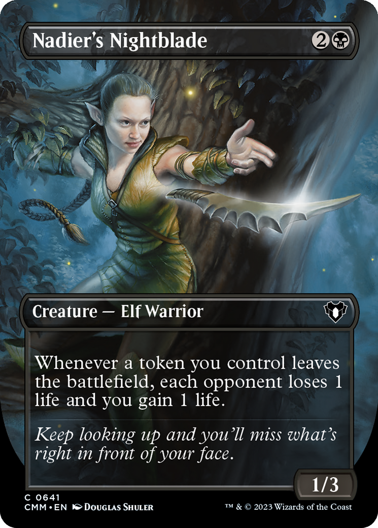 Nadier's Nightblade (Borderless Alternate Art) [Commander Masters] | Empire Gaming NC