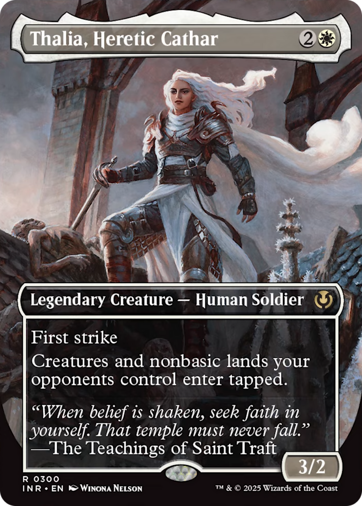 Thalia, Heretic Cathar (borderless) [Innistrad Remastered] | Empire Gaming NC
