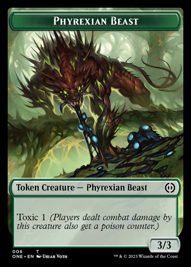 Rebel // Phyrexian Beast Double-Sided Token [Phyrexia: All Will Be One Tokens] | Empire Gaming NC