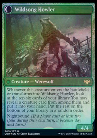 Howlpack Piper // Wildsong Howler [Innistrad: Crimson Vow Prerelease Promos] | Empire Gaming NC