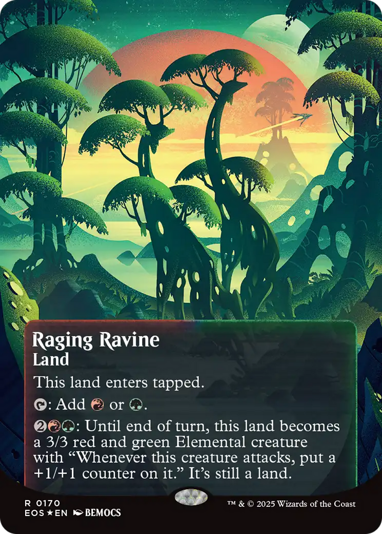 Raging Ravine (0170) (Borderless) (Galaxy Foil) [Edge of Eternities: Stellar Sights] | Empire Gaming NC