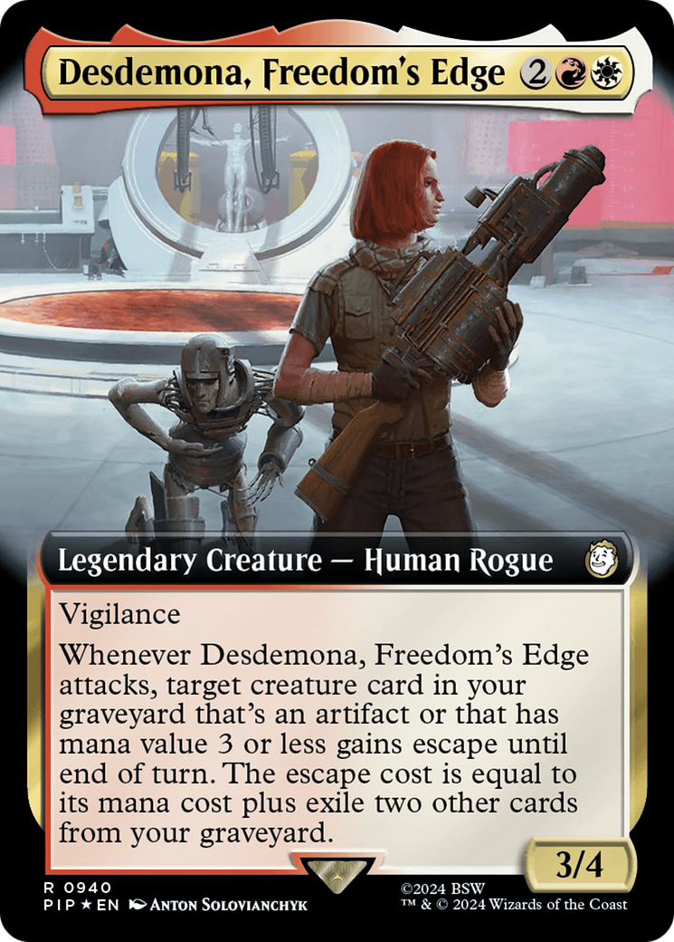 Desdemona, Freedom's Edge (Extended Art) (Surge Foil) [Fallout] | Empire Gaming NC