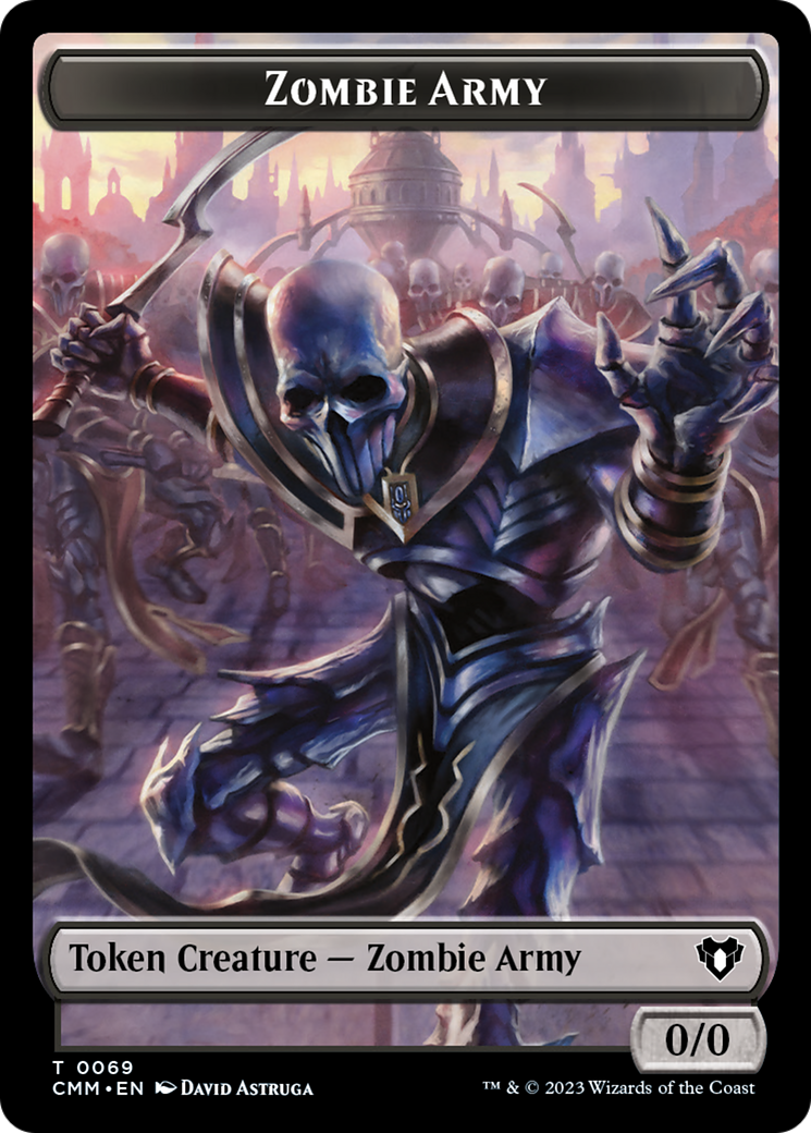 Human Warrior // Zombie Army Double-Sided Token [Commander Masters Tokens] | Empire Gaming NC