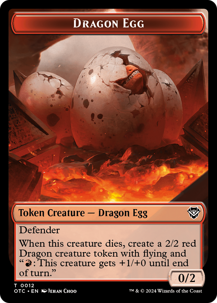 Dragon Egg // Dragon Double-Sided Token [Outlaws of Thunder Junction Commander Tokens] | Empire Gaming NC