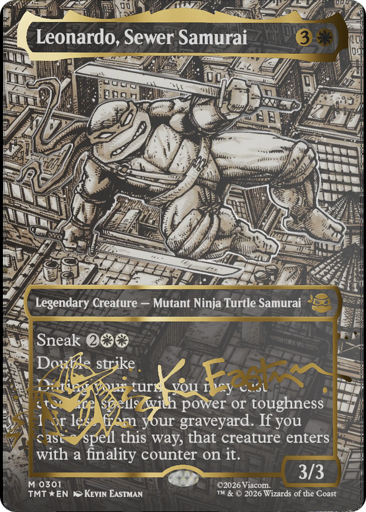 Leonardo, Sewer Samurai (Borderless) (Gold-Stamped Signature) [Teenage Mutant Ninja Turtles] | Empire Gaming NC