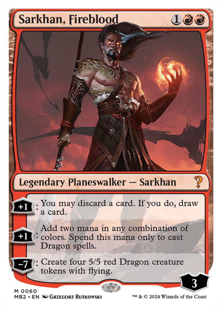 Sarkhan, Fireblood (White Border) [Mystery Booster 2] | Empire Gaming NC