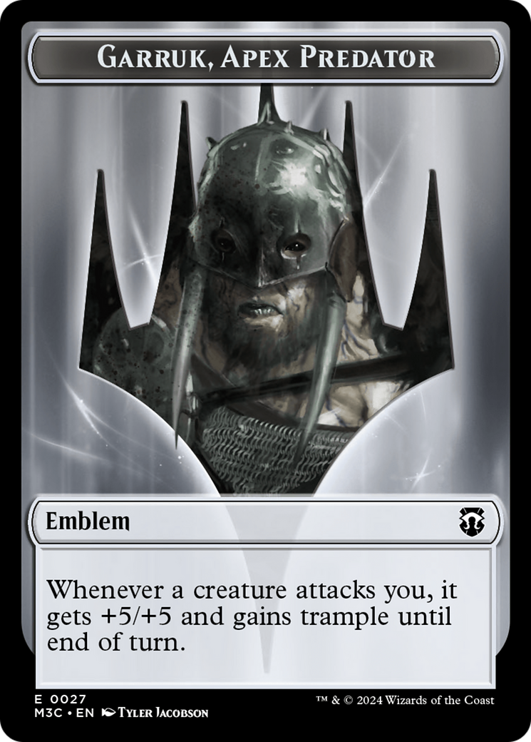 Garruk, Apex Predator Emblem // Saproling Double-Sided Token [Modern Horizons 3 Commander Tokens] | Empire Gaming NC