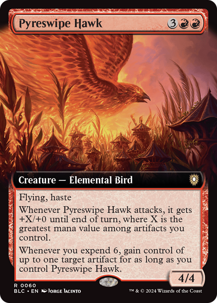 Pyreswipe Hawk (Extended Art) [Bloomburrow Commander] | Empire Gaming NC