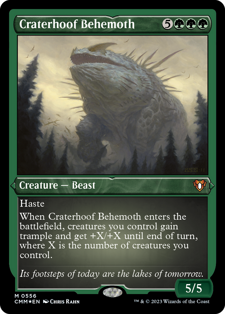 Craterhoof Behemoth (Foil Etched) [Commander Masters] | Empire Gaming NC