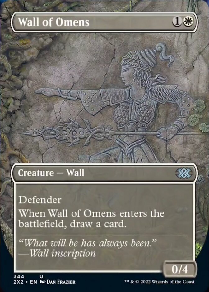 Wall of Omens (Borderless Alternate Art) [Double Masters 2022] | Empire Gaming NC