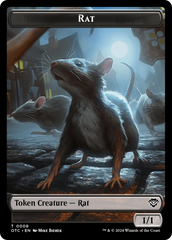 Rat // Blood Double-Sided Token [Outlaws of Thunder Junction Commander Tokens] | Empire Gaming NC