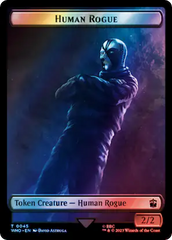 Human Rogue // Dinosaur Double-Sided Token (Surge Foil) [Doctor Who Tokens] | Empire Gaming NC