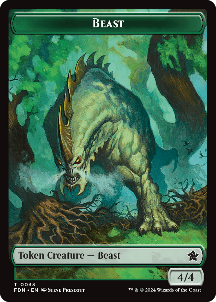 Dog // Beast (0033) Double-Sided Token [Foundations Tokens] | Empire Gaming NC