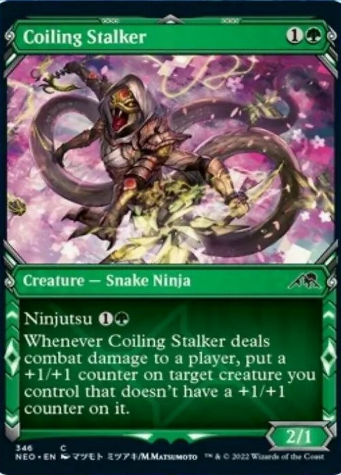 Coiling Stalker (Showcase Ninja) [Kamigawa: Neon Dynasty] | Empire Gaming NC