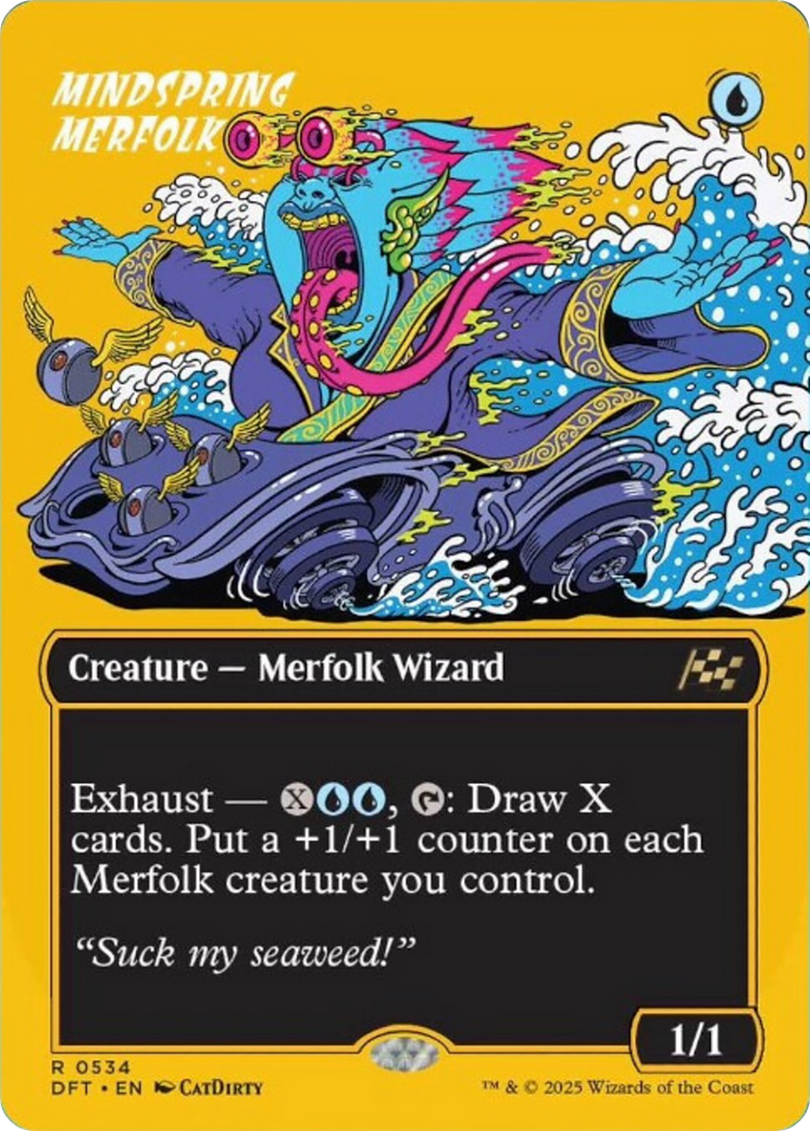 Mindspring Merfolk (Borderless) (First-Place Foil) [Aetherdrift] | Empire Gaming NC