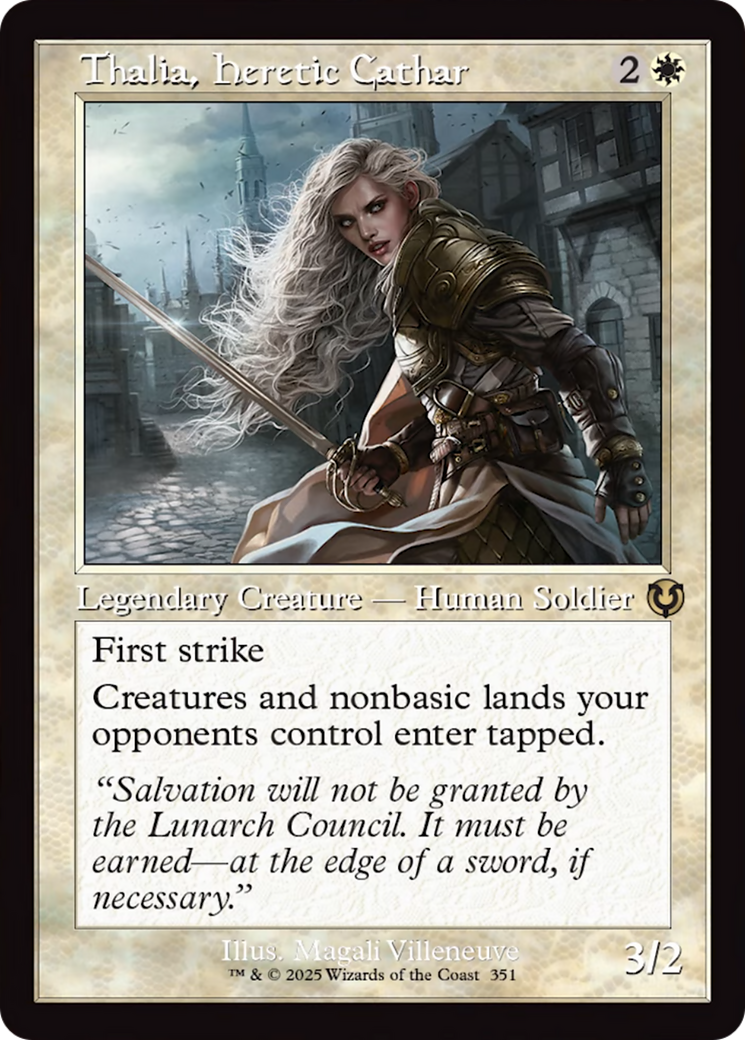 Thalia, Heretic Cathar (Retro Frame) [Innistrad Remastered] | Empire Gaming NC