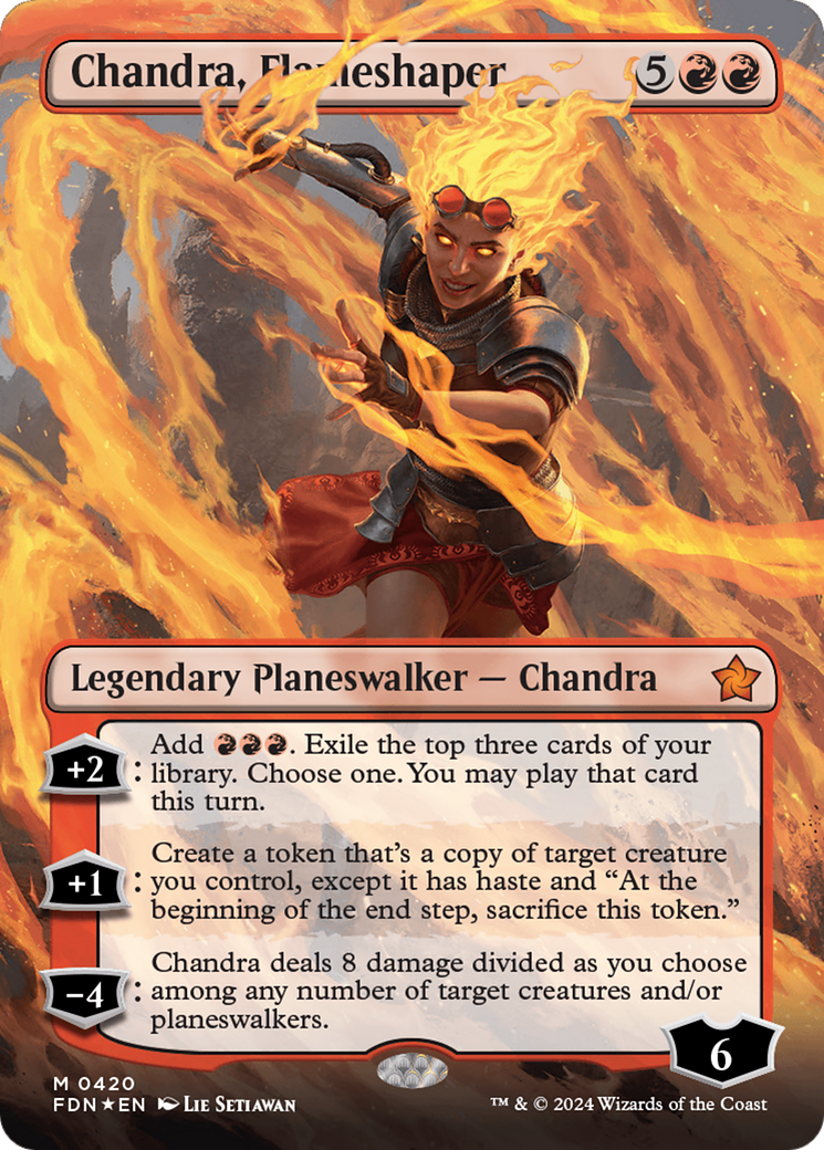 Chandra, Flameshaper (Borderless) (Mana Foil) [Foundations] | Empire Gaming NC