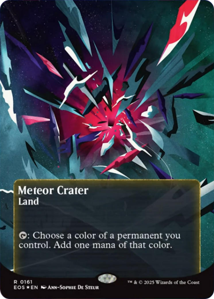 Meteor Crater (0161) (Borderless) (Galaxy Foil) [Edge of Eternities: Stellar Sights] | Empire Gaming NC
