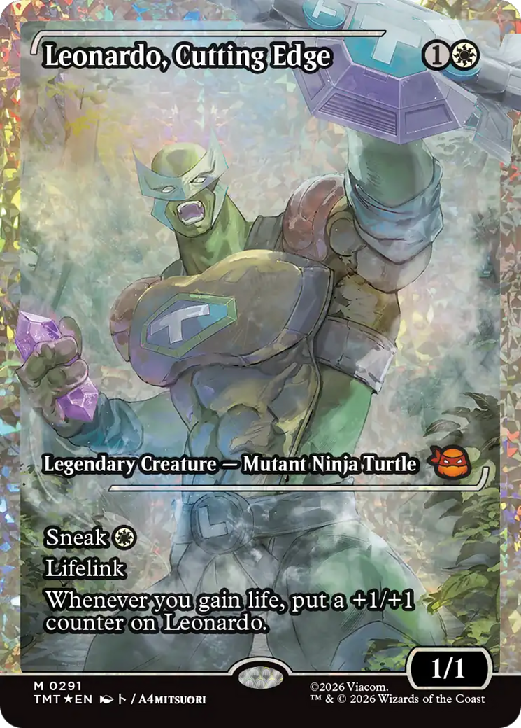 Leonardo, Cutting Edge (Showcase) (Fracture Foil) [Teenage Mutant Ninja Turtles] | Empire Gaming NC