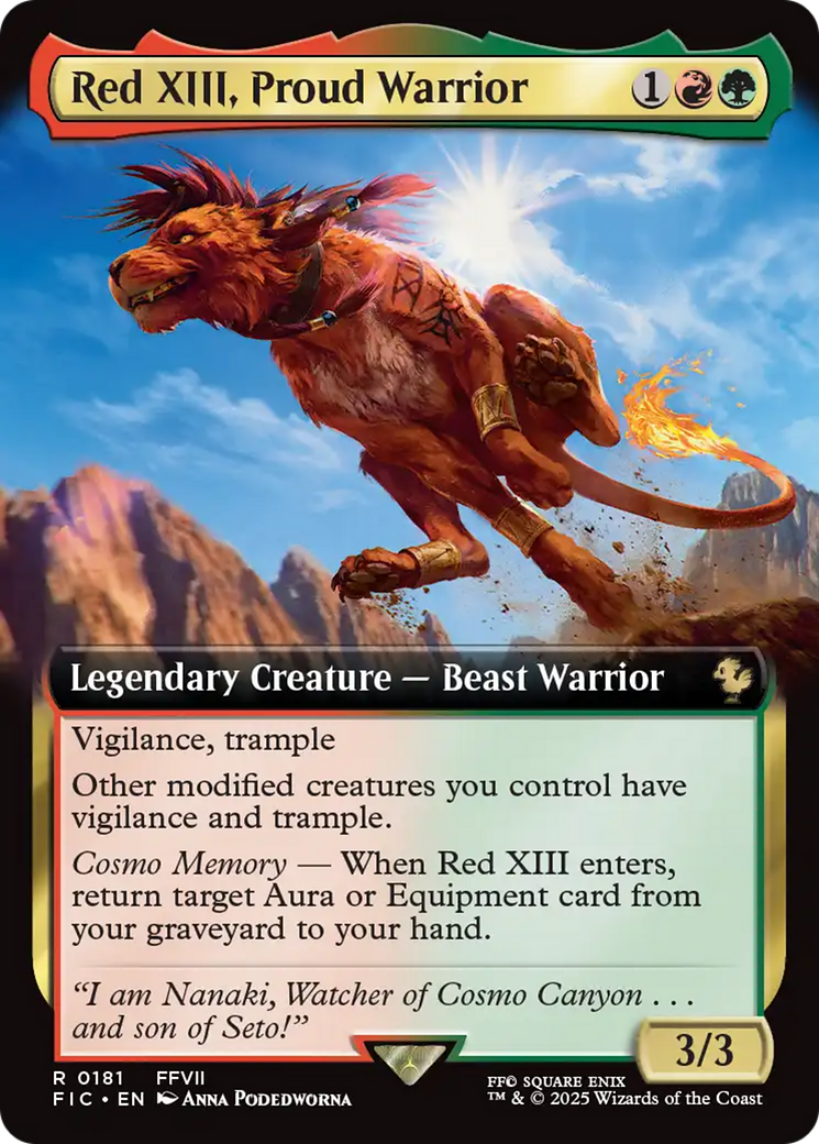 Red XIII, Proud Warrior (Extended Art) [FINAL FANTASY Commander] | Empire Gaming NC