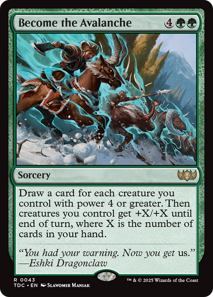 Become the Avalanche [Tarkir: Dragonstorm Commander] | Empire Gaming NC