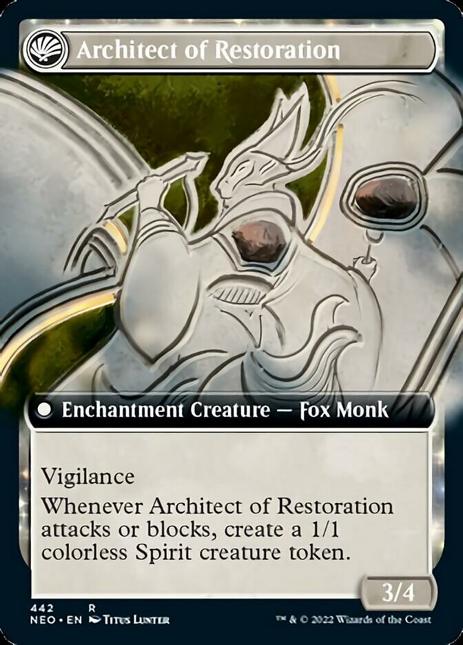 The Restoration of Eiganjo // Architect of Restoration (Extended Art) [Kamigawa: Neon Dynasty] | Empire Gaming NC