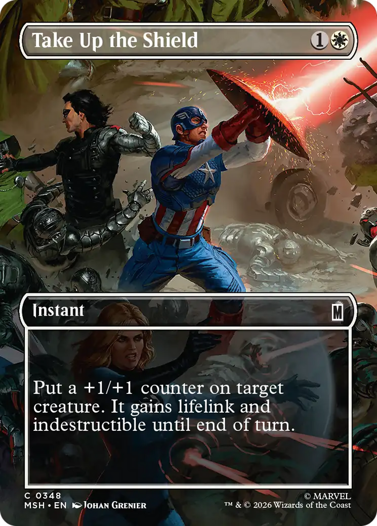 Take Up the Shield (Borderless) [Marvel Super Heroes] | Empire Gaming NC