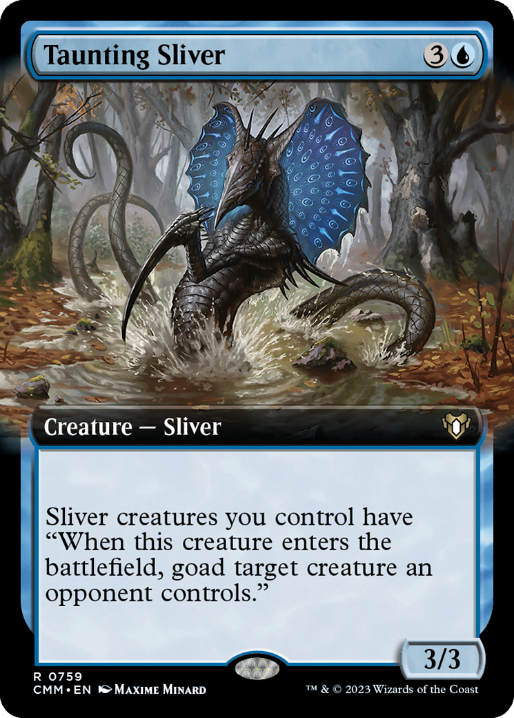 Taunting Sliver (Extended Art) [Commander Masters] | Empire Gaming NC