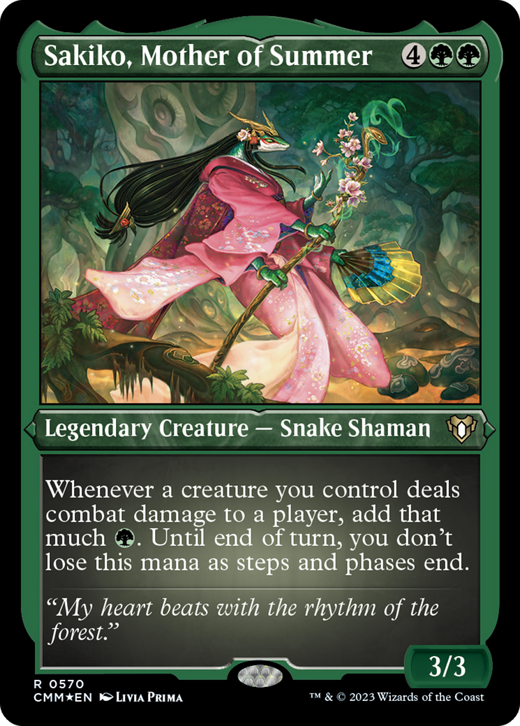 Sakiko, Mother of Summer (Foil Etched) [Commander Masters] | Empire Gaming NC