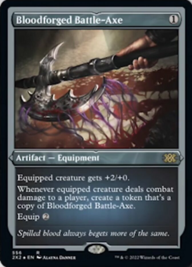 Bloodforged Battle-Axe (Foil Etched) [Double Masters 2022] | Empire Gaming NC