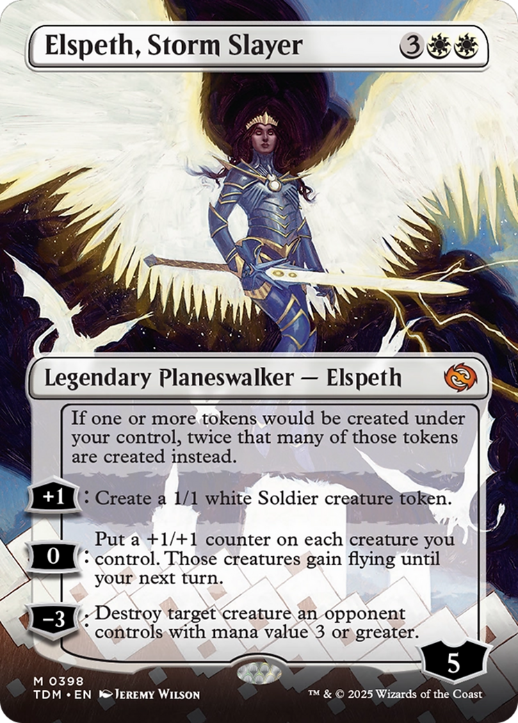 Elspeth, Storm Slayer (Borderless) [Tarkir: Dragonstorm] | Empire Gaming NC