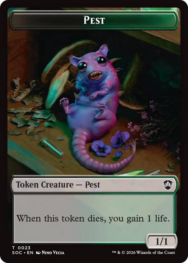Saproling // Pest (0023) Double-Sided Token [Secrets of Strixhaven Commander Tokens] | Empire Gaming NC