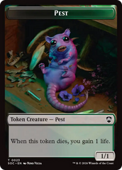 Saproling // Pest (0023) Double-Sided Token [Secrets of Strixhaven Commander Tokens] | Empire Gaming NC
