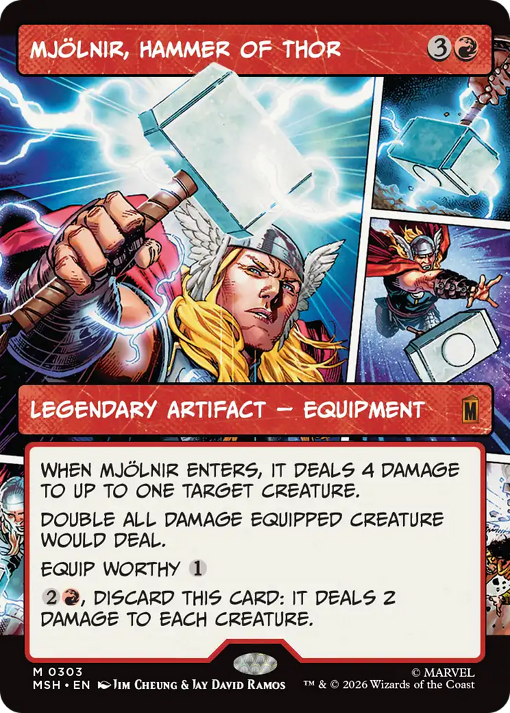 Mjolnir, Hammer of Thor (Borderless) (0303) [Marvel Super Heroes] | Empire Gaming NC