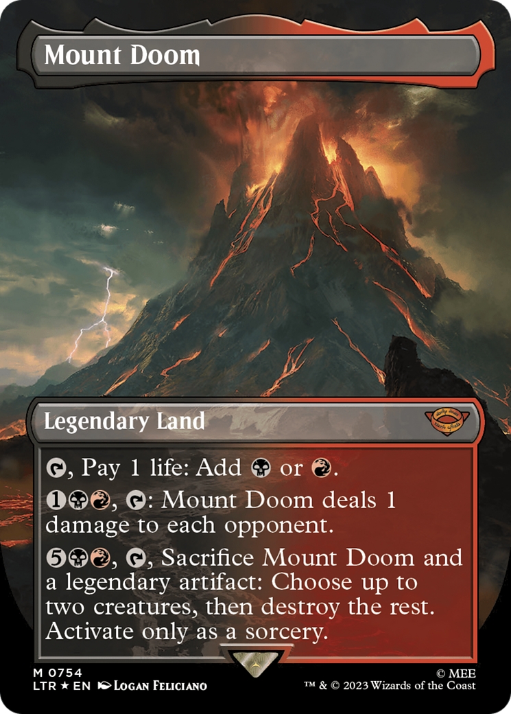 Mount Doom (Borderless) (Surge Foil) [The Lord of the Rings: Tales of Middle-Earth] | Empire Gaming NC