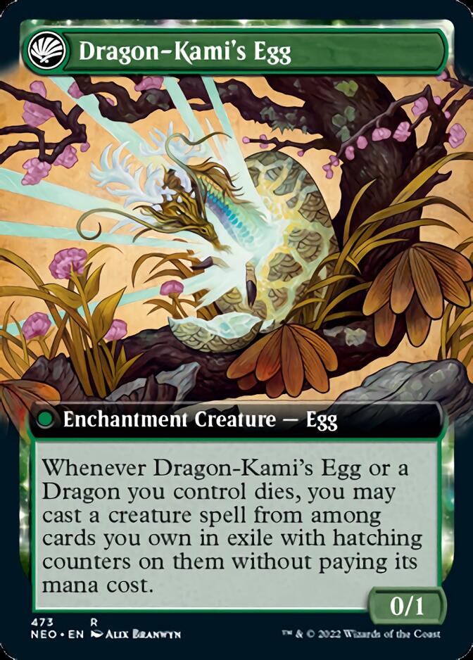 The Dragon-Kami Reborn // Dragon-Kami's Egg (Extended Art) [Kamigawa: Neon Dynasty] | Empire Gaming NC