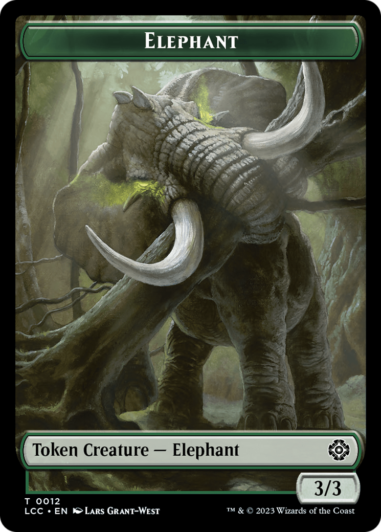Elephant // Dinosaur (0010) Double-Sided Token [The Lost Caverns of Ixalan Commander Tokens] | Empire Gaming NC