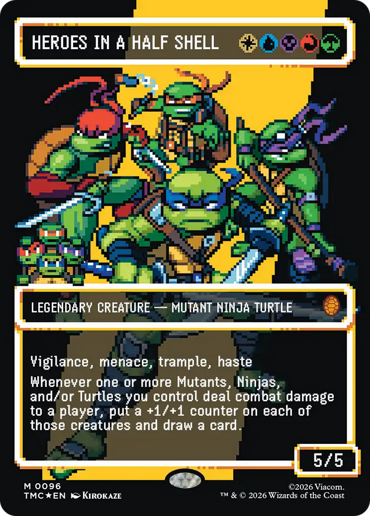 Heroes in a Half Shell (0096) (Borderless) (Surge Foil) [Teenage Mutant Ninja Turtles Commander] | Empire Gaming NC