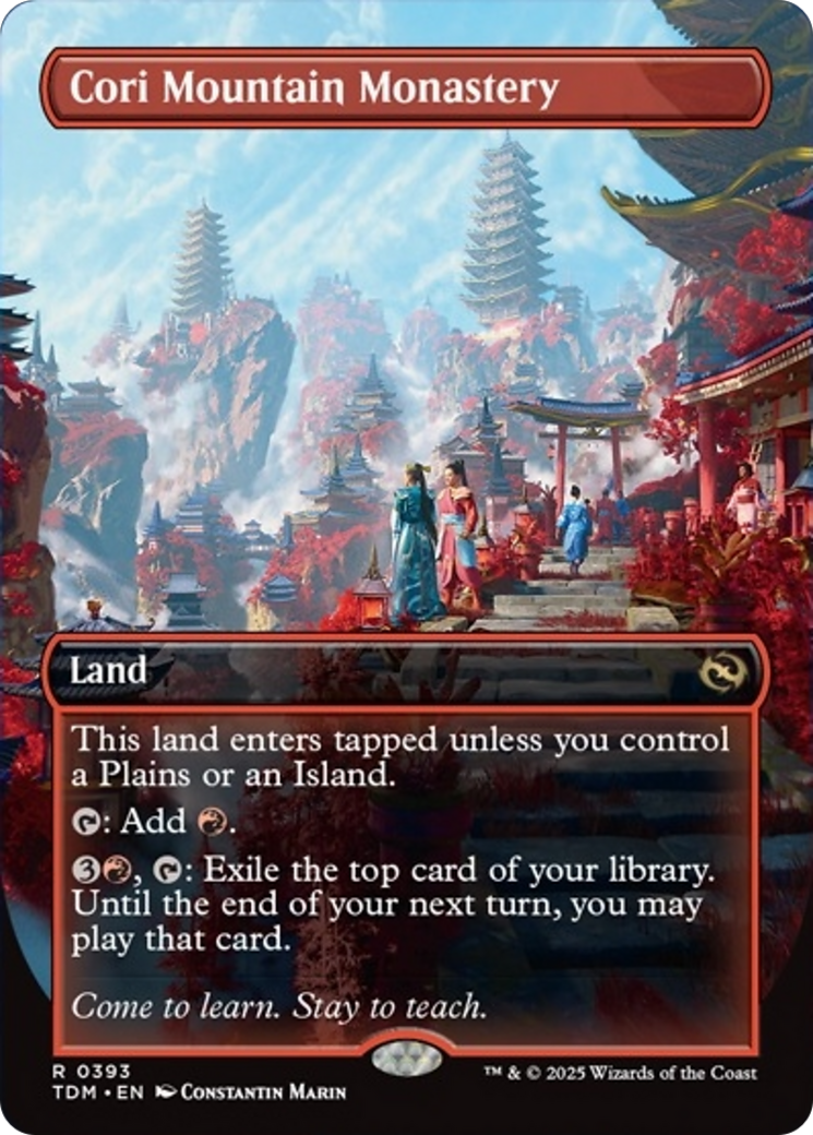 Cori Mountain Monastery (Borderless) [Tarkir: Dragonstorm] | Empire Gaming NC