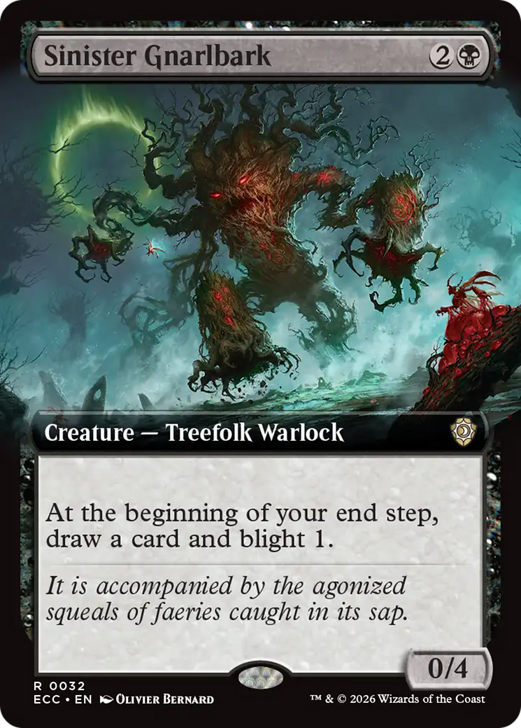 Sinister Gnarlbark (Extended Art) [Lorwyn Eclipsed Commander] | Empire Gaming NC