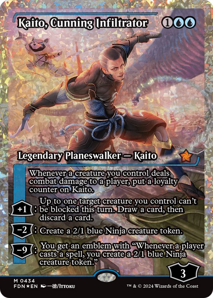 Kaito, Cunning Infiltrator (Showcase) (Frature Foil) [Foundations] | Empire Gaming NC