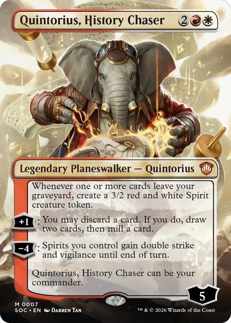 Quintorius, History Chaser (Borderless) [Secrets of Strixhaven Commander] | Empire Gaming NC