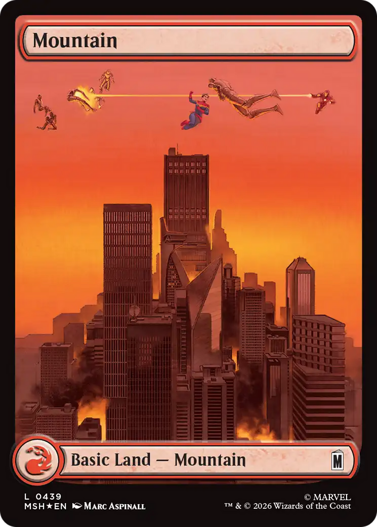 Mountain (0439) (Surge Foil) [Marvel Super Heroes] | Empire Gaming NC