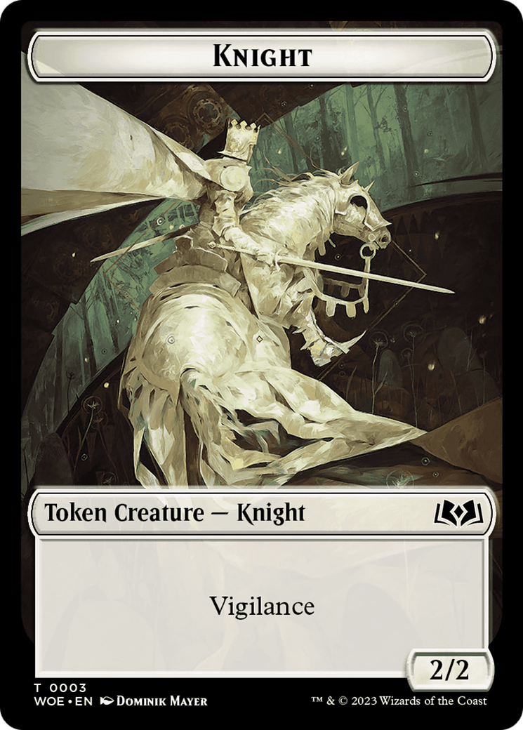 Knight // Food (0013) Double-Sided Token [Wilds of Eldraine Tokens] | Empire Gaming NC